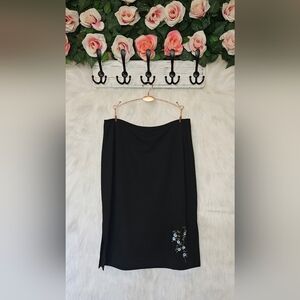 Beechers Brook Embroidered Romance Midi Skirt